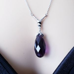 🤍🩵Necklace Simulated Purple Sapphire Necklace